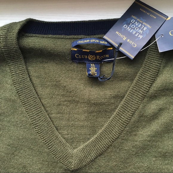 Club Room Men’s Merino Wool VNeck Sweater Pullover - Picture 8 of 8